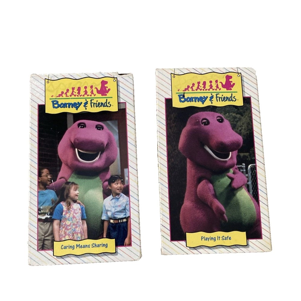 Barney And Friends Lot 2 Caring Means Sharing & Play It Safe VHS Time Life Video